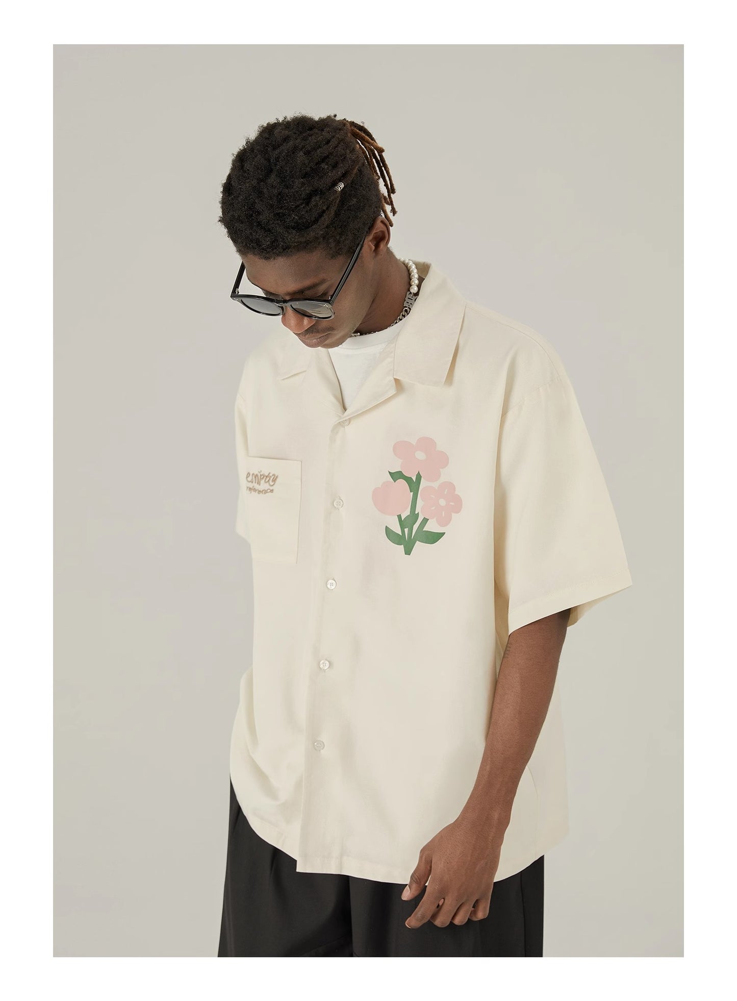 EMPTY REFERENCE flowers printed cotton Shirts Unisex