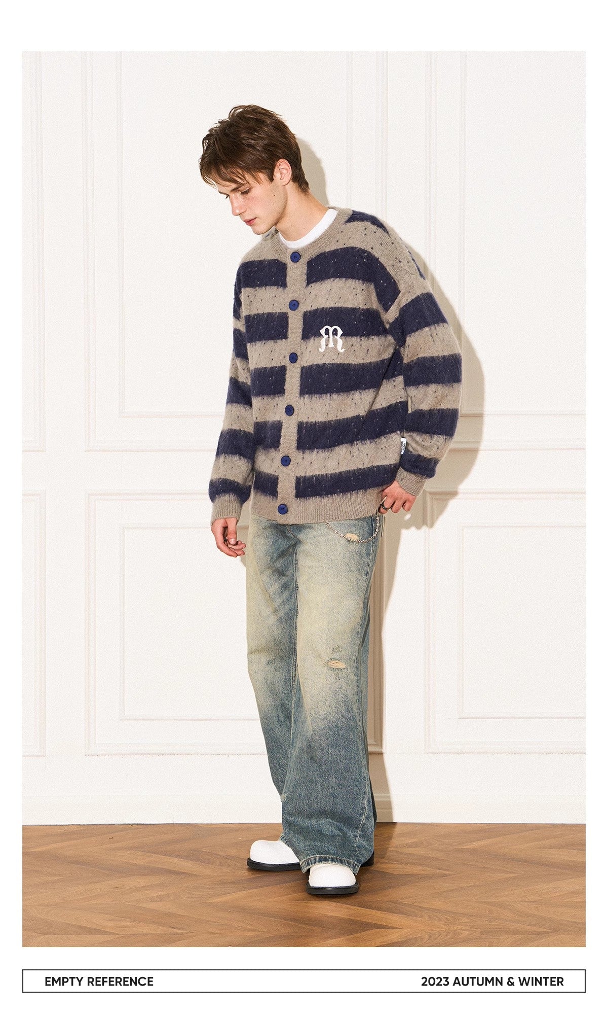 EMPTY REFERENCE Wool striped sweater Unisex Blue