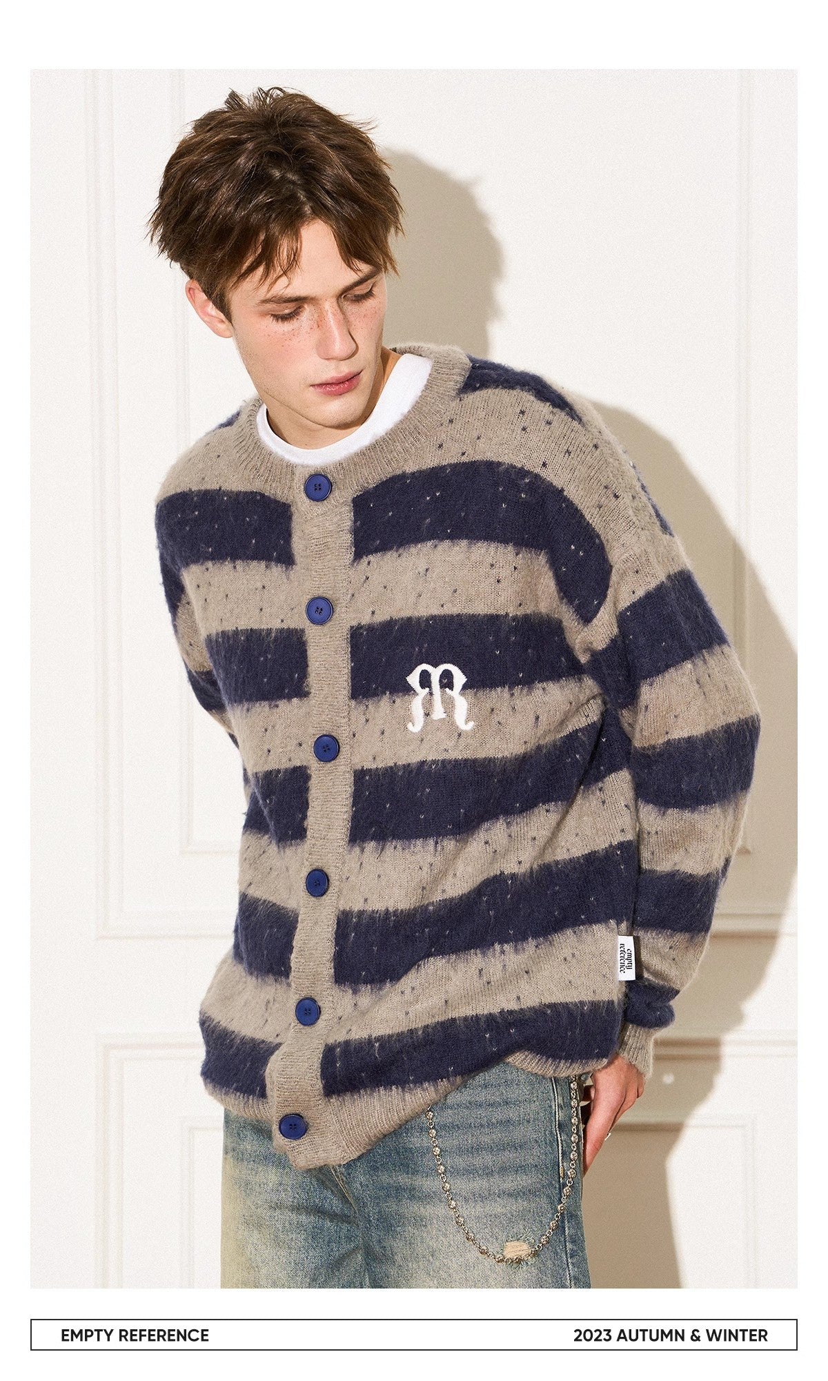 EMPTY REFERENCE Wool striped sweater Unisex Blue