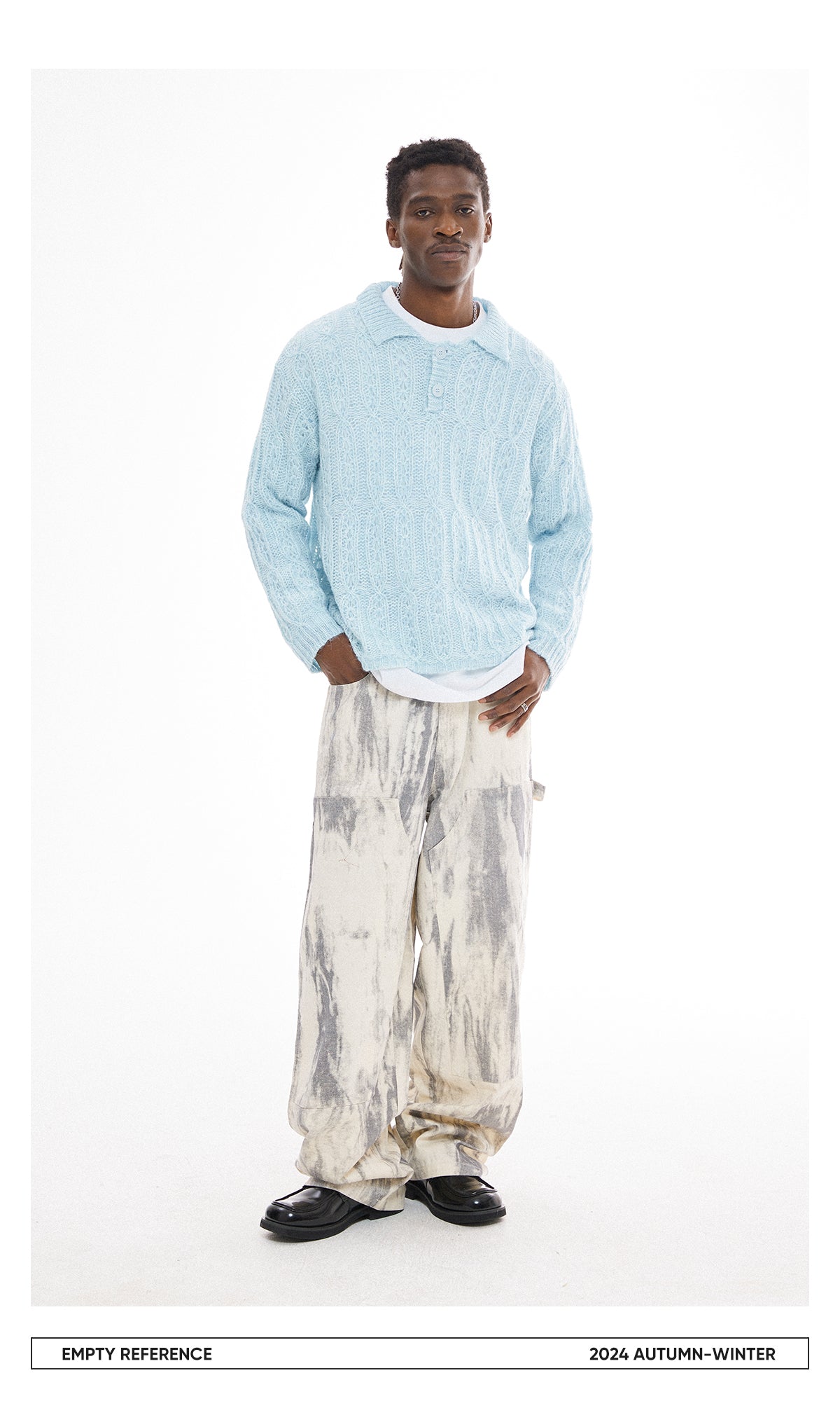 EMPTY REFERENCE Specially woven wool sweater light blue