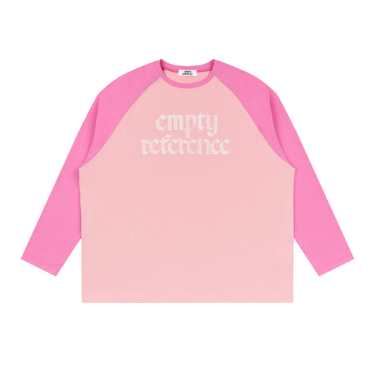 EMPTY REFERENCE Spliced bottoming T-Shirts Unisex Pink