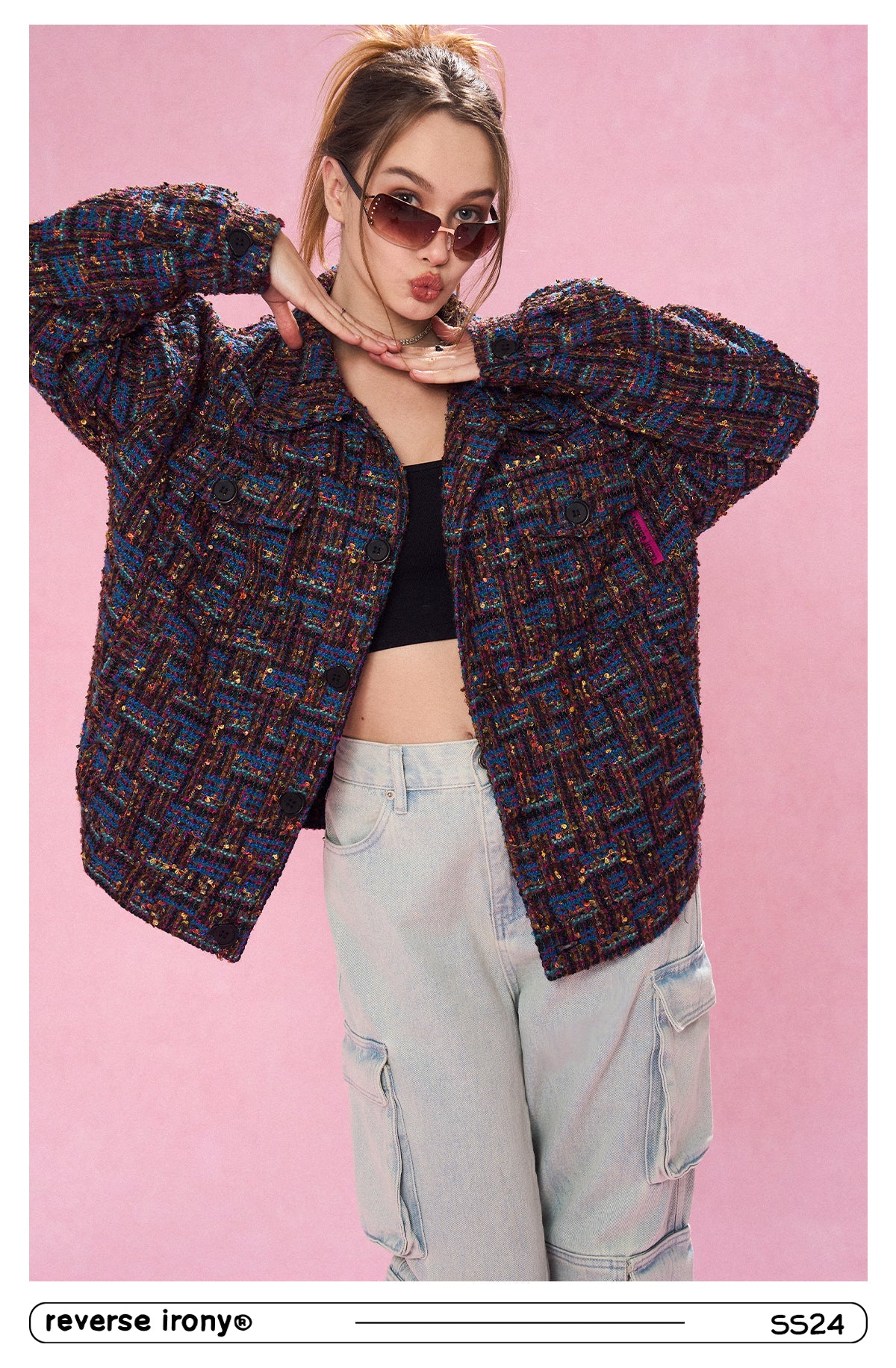 REVERSE IRONY Tweed jacket Unisex