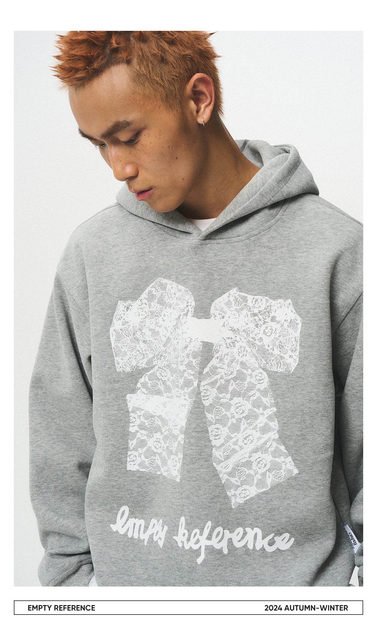 EMPTY REFERENCE Lace bow print Sweatshirt Unisex