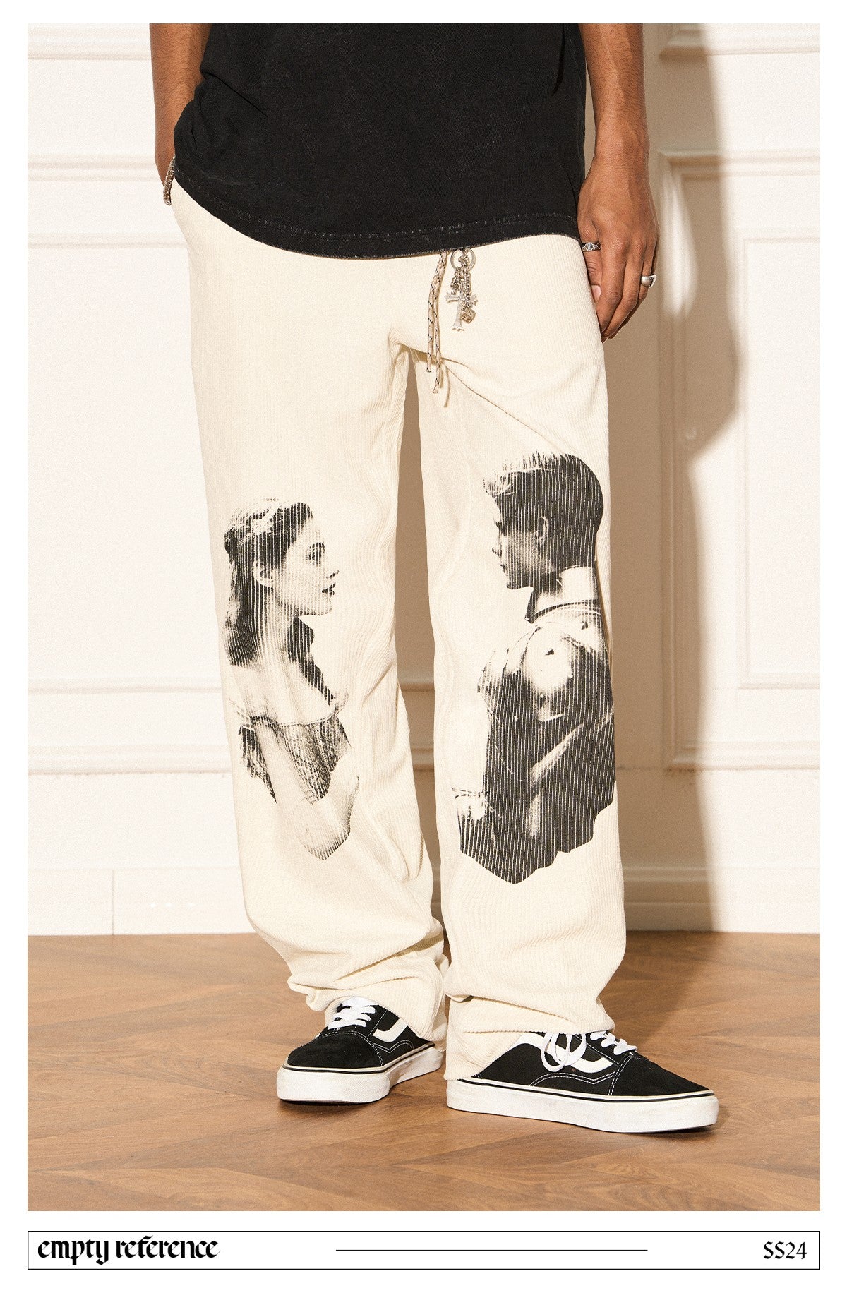 EMPTY REFERENCE Romeo and Juliet Cargo Pants Unisex Corduroy fabric