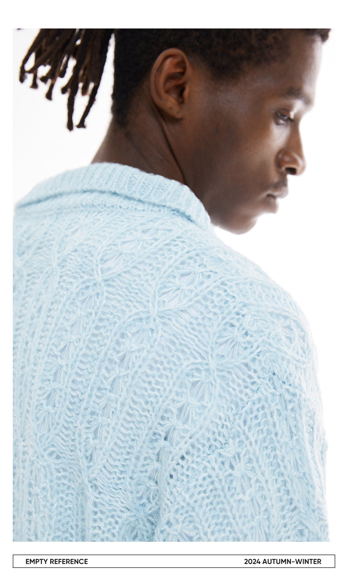 EMPTY REFERENCE Specially woven wool sweater light blue