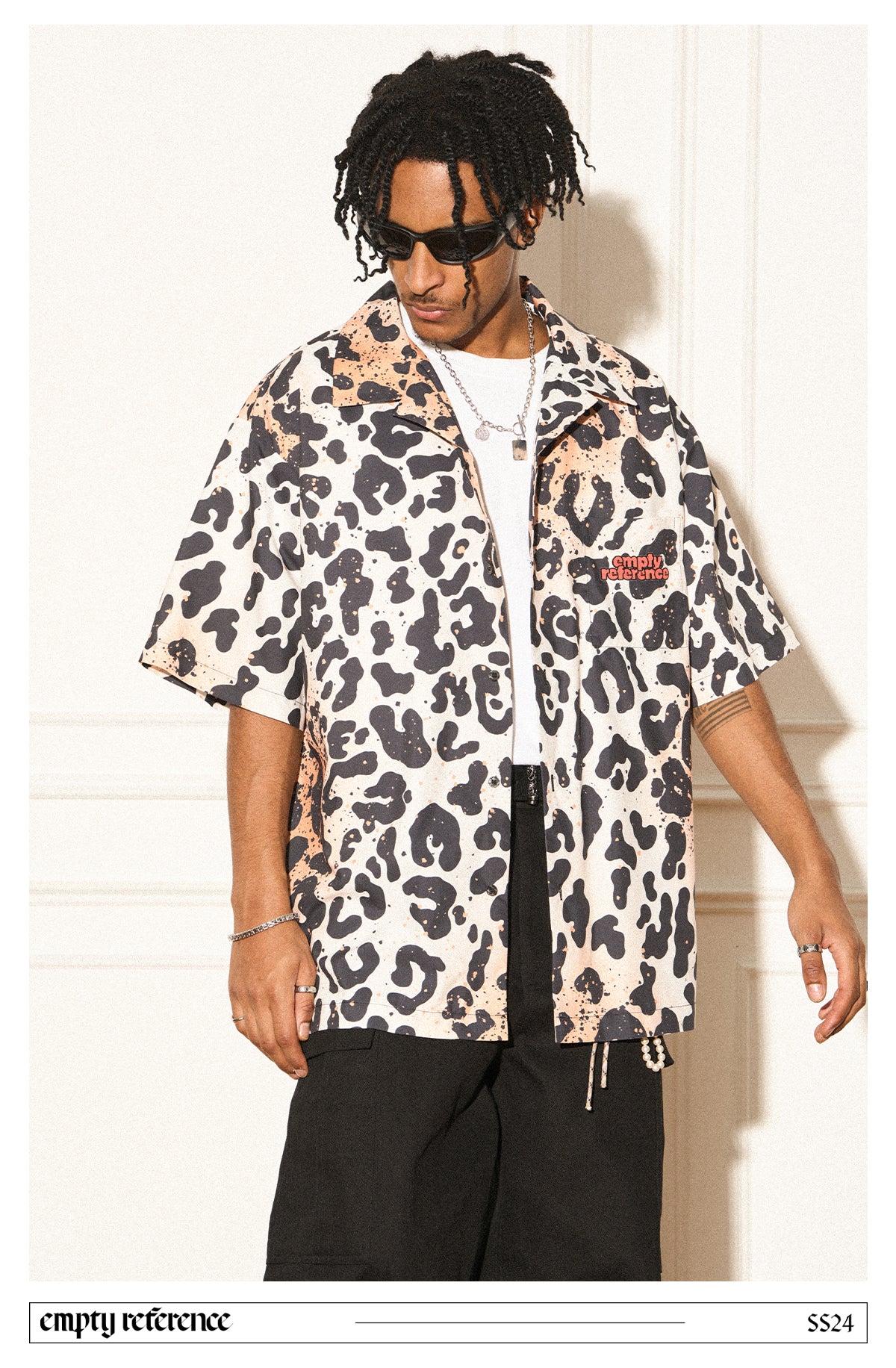 EMPTY REFERENCE Gradient leopard print shirt Unisex