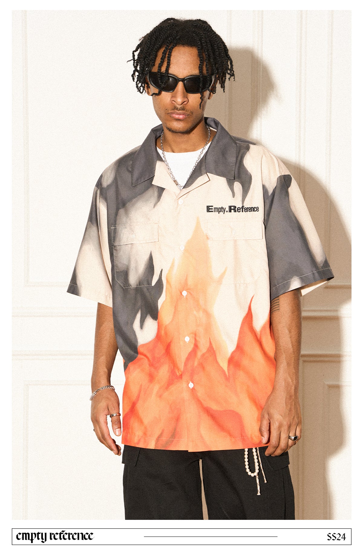 EMPTY REFERENCE Rendering flame prints Shirts Unisex