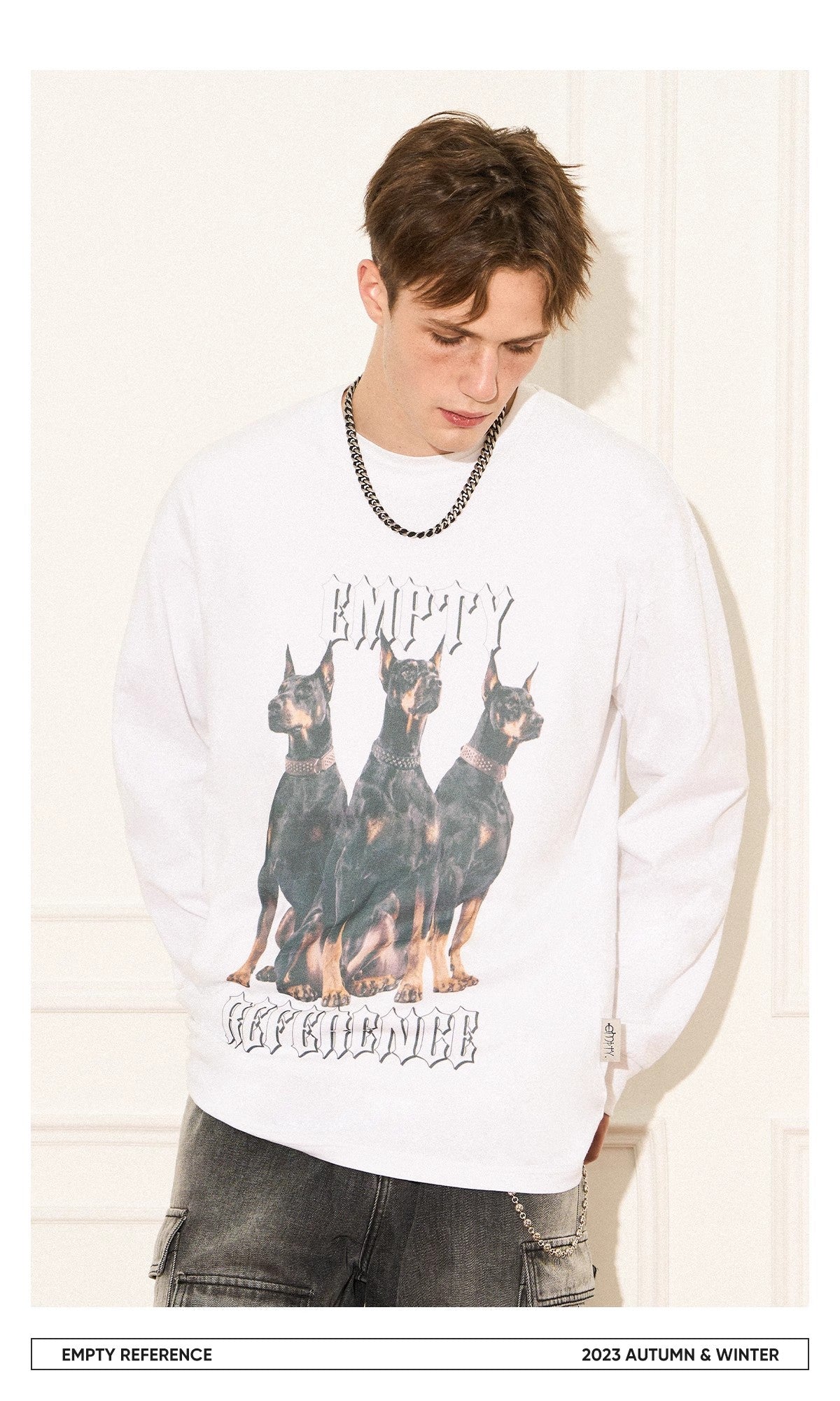 EMPTY REFERENCE doberman printed T-Shirts Unisex White