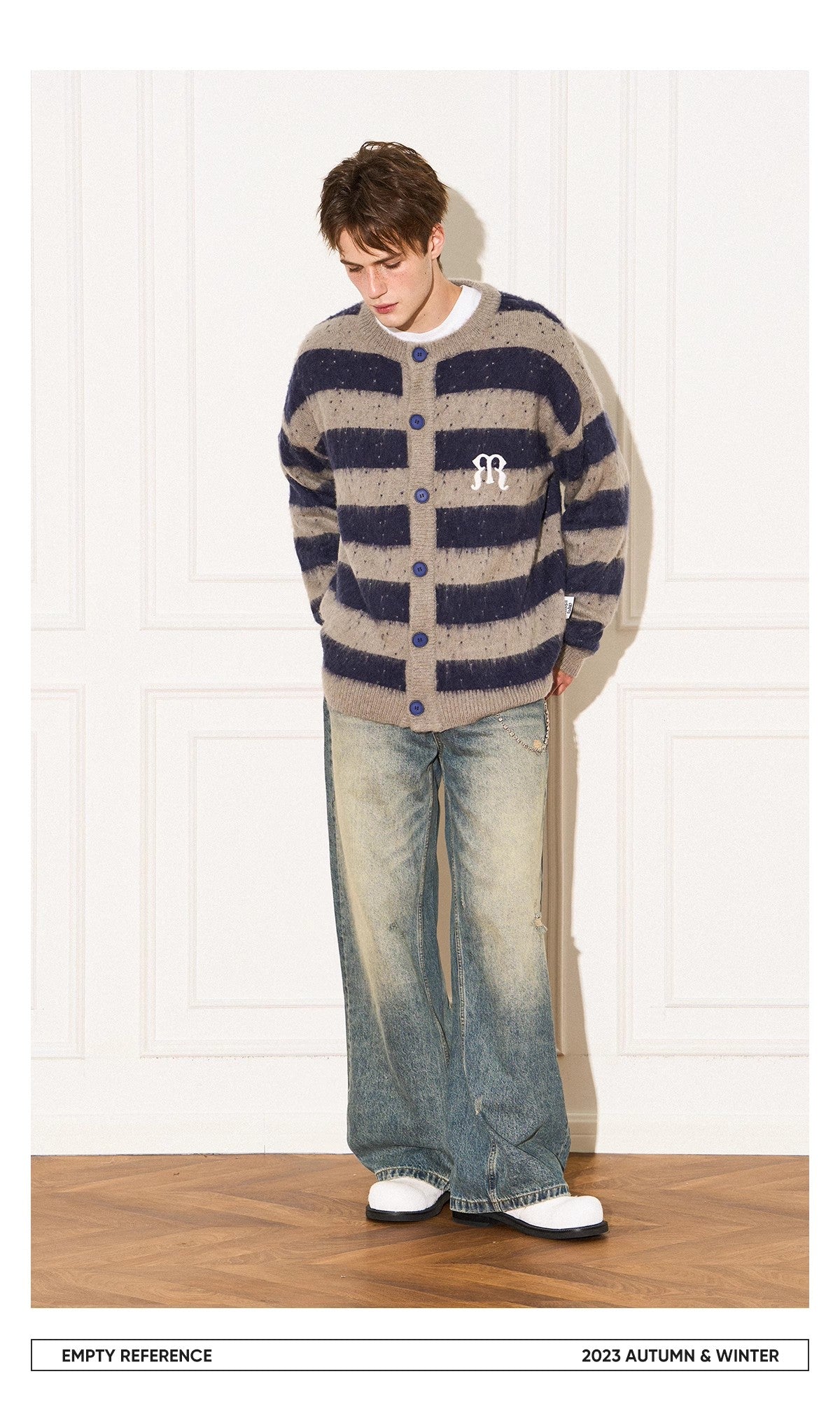 EMPTY REFERENCE Wool striped sweater Unisex Blue