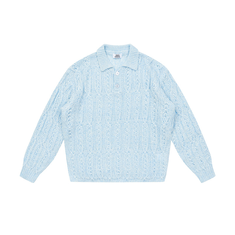 EMPTY REFERENCE Specially woven wool sweater light blue