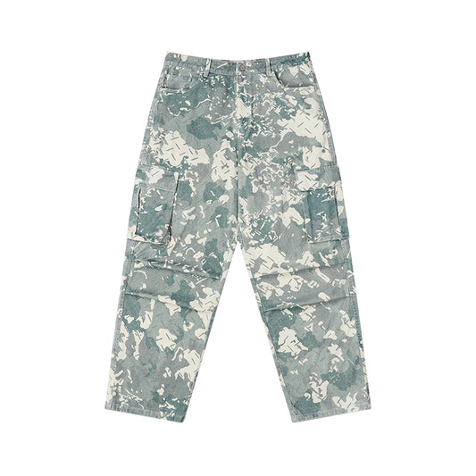 EMPTY REFERENCE Washed camouflage print overalls