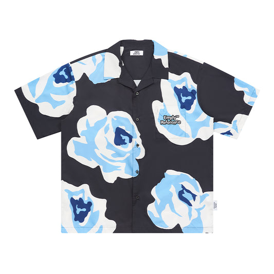 EMPTY REFERENCE Hand drawn rose print Shirts Unisex Blue