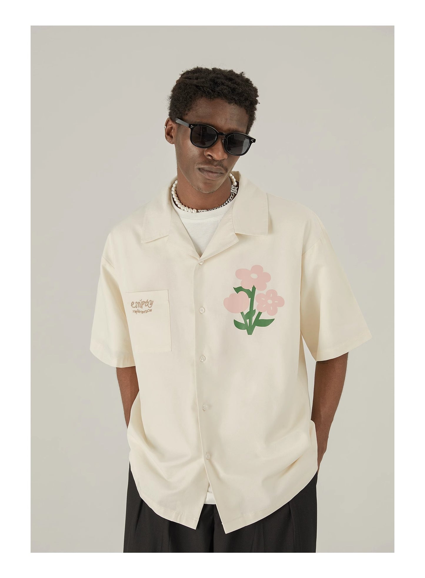 EMPTY REFERENCE flowers printed cotton Shirts Unisex