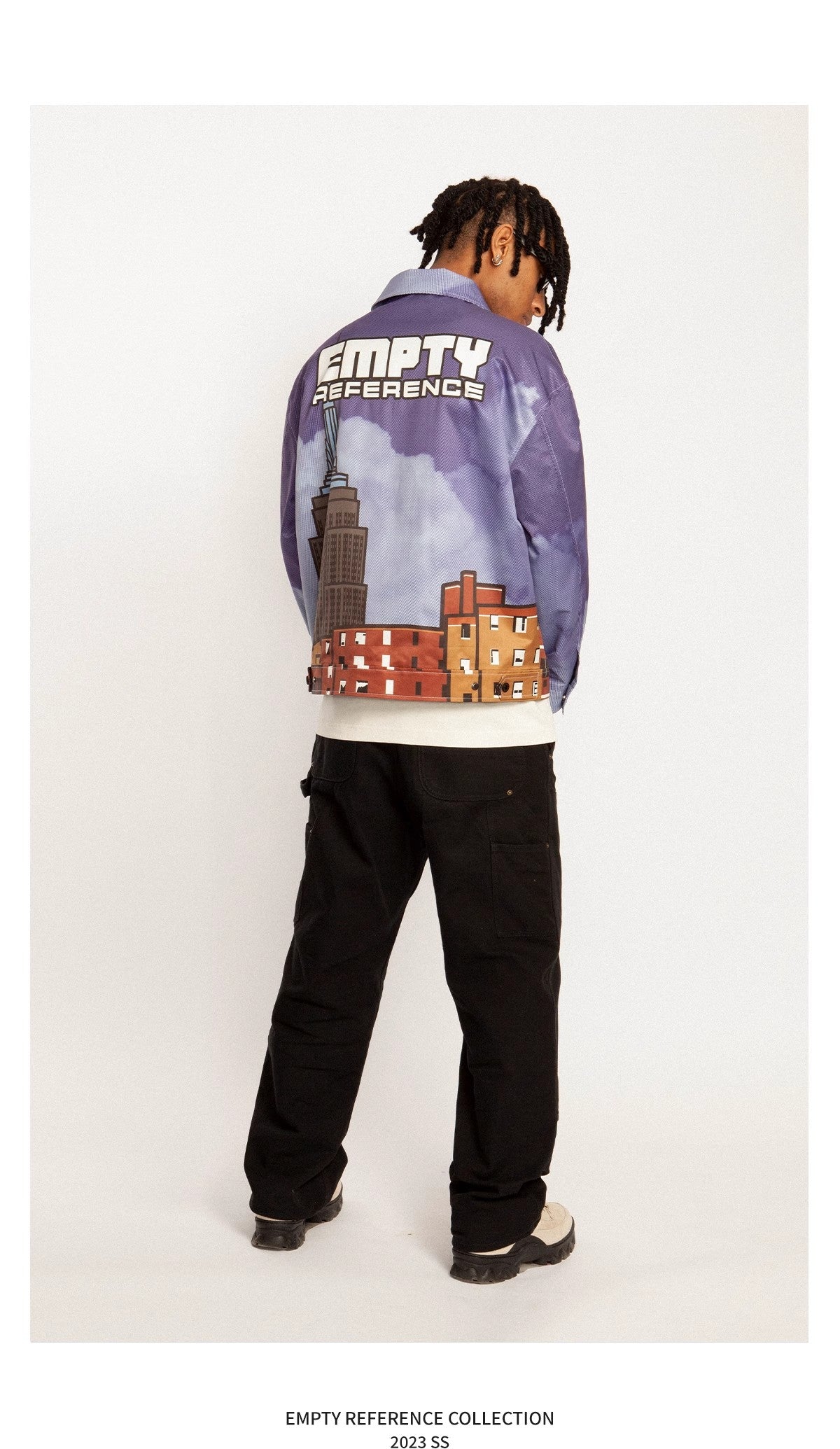 EMPTY REFERENCE Cityscape Prints Jacket Unisex Purple