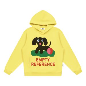 EMPTY REFERENCE Color Block Puppy Hoodie unisex yellow