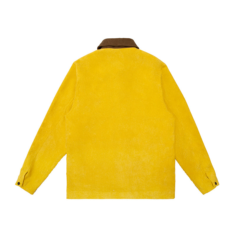 EMPTY REFERENCE Corduroy jacket with paneled collar Unisex Yellow