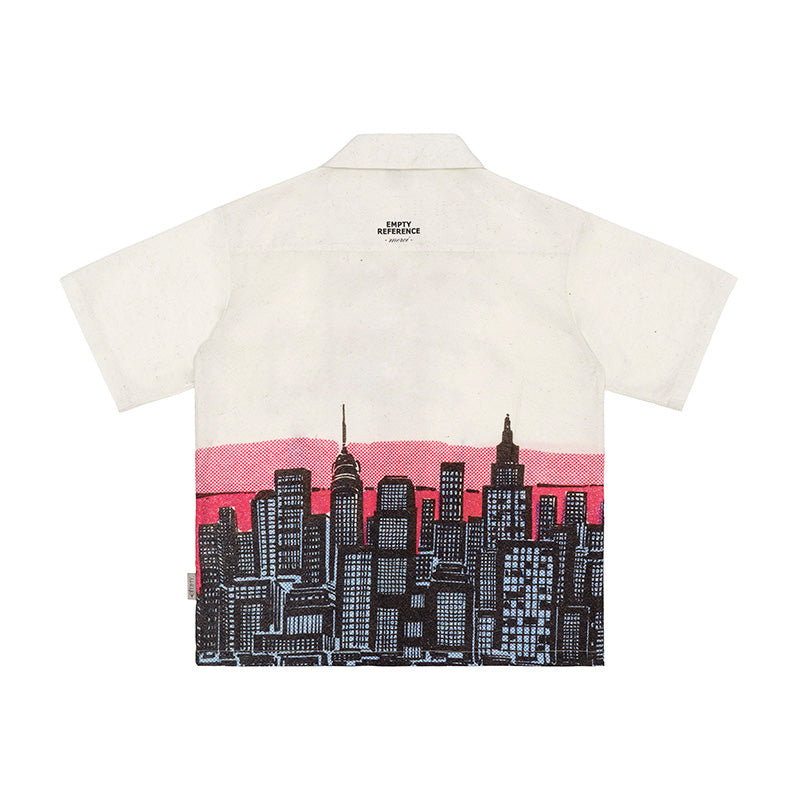 EMPTY REFERENCE City night scene themed print Shirts Unisex White