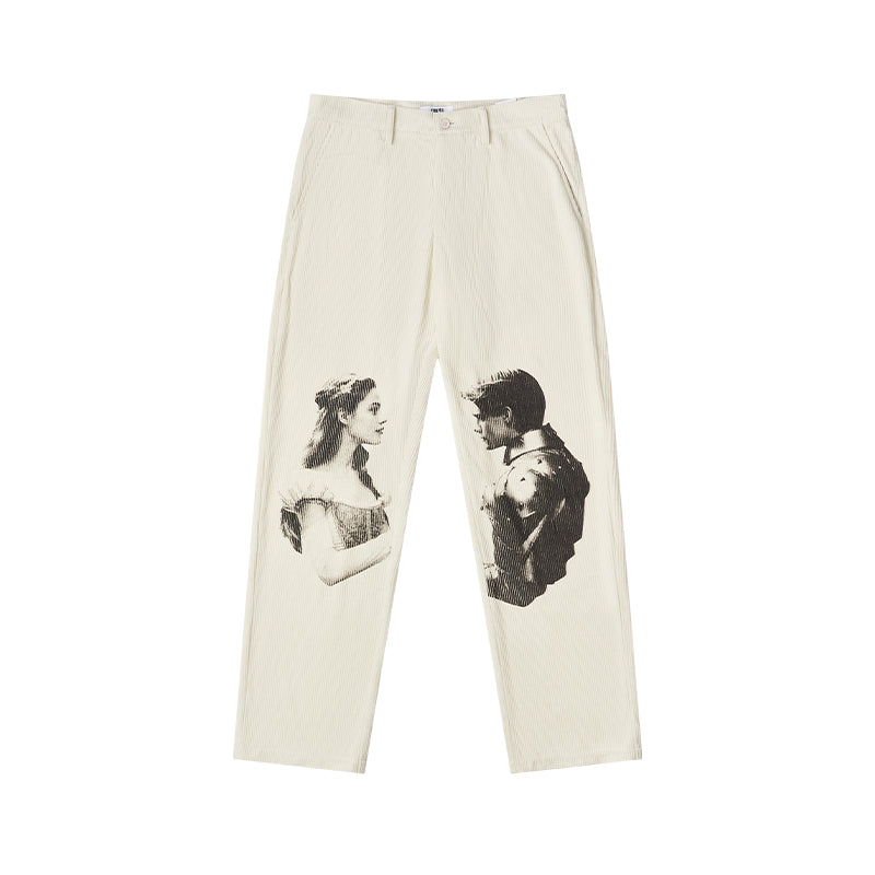 EMPTY REFERENCE Romeo and Juliet Cargo Pants Unisex Corduroy fabric