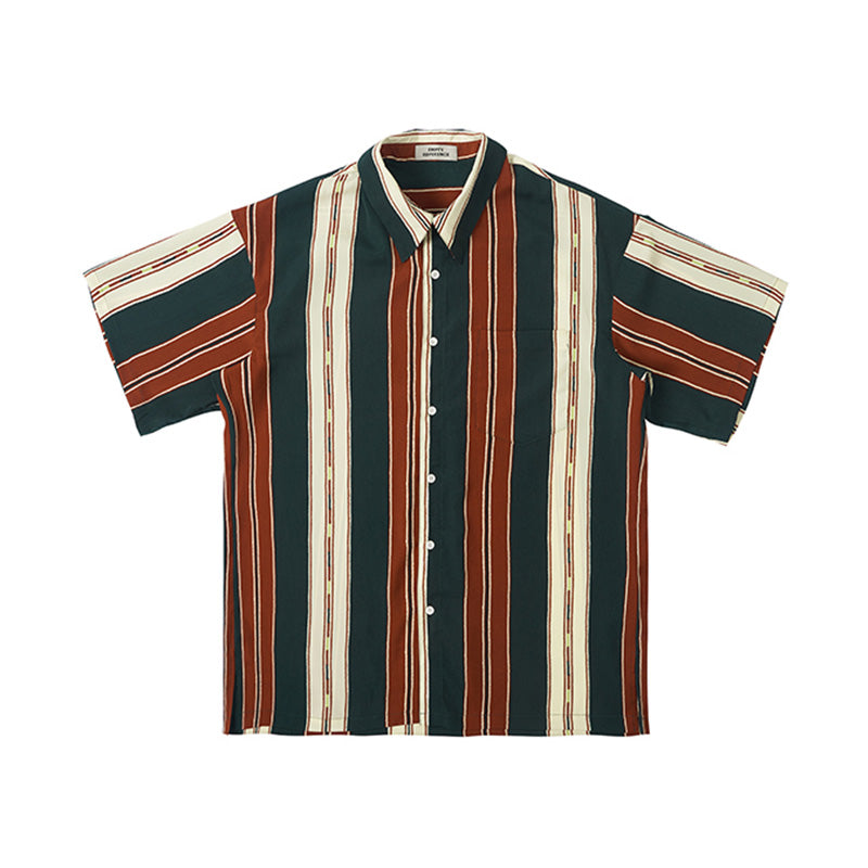 EMPTY REFERENCE Red Green Stripes Shirts Unisex