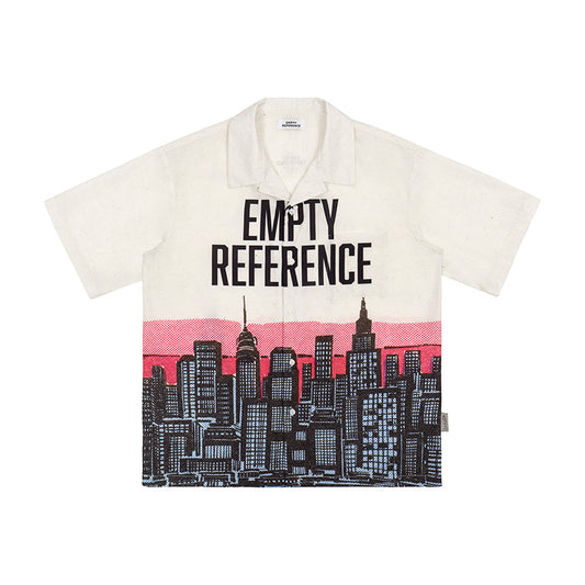 EMPTY REFERENCE City night scene themed print Shirts Unisex White