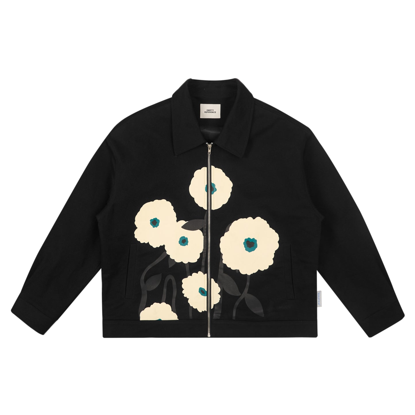 EMPTY REFERENCE Flower print jacket Unisex Black