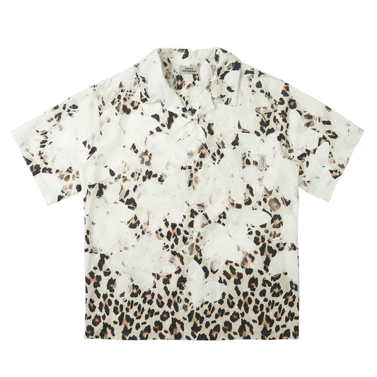 EMPTY REFERENCE Leopard Clouds Graphic Print Short Sleeve Shirts