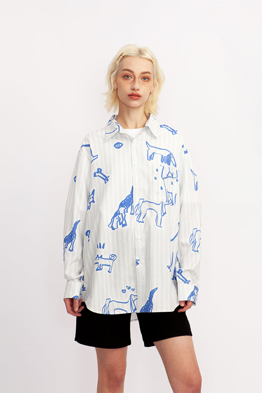 Abstract lines puppy shirt